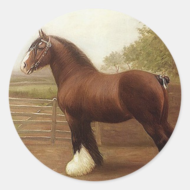 Adesivo Sticker Antique Bay Clydesdale Draft Horse Parade (Frente)