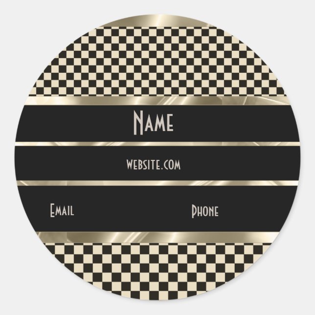 Adesivo Sticker Art Deco Sepia Dourado Preto (Frente)