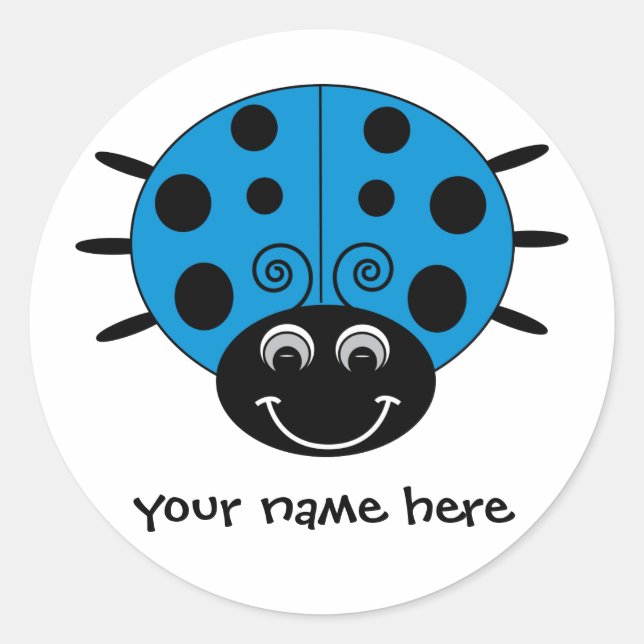 Adesivo Sticker Azul Ladybug Personalizado (Frente)