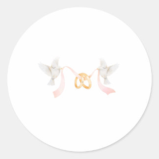 Adesivo Sticker bague de mariage et oiseaux