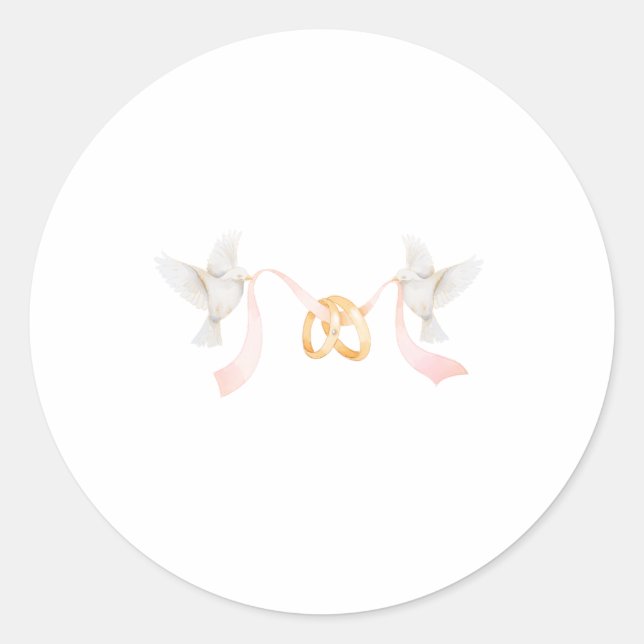 Adesivo Sticker bague de mariage et oiseaux (Frente)