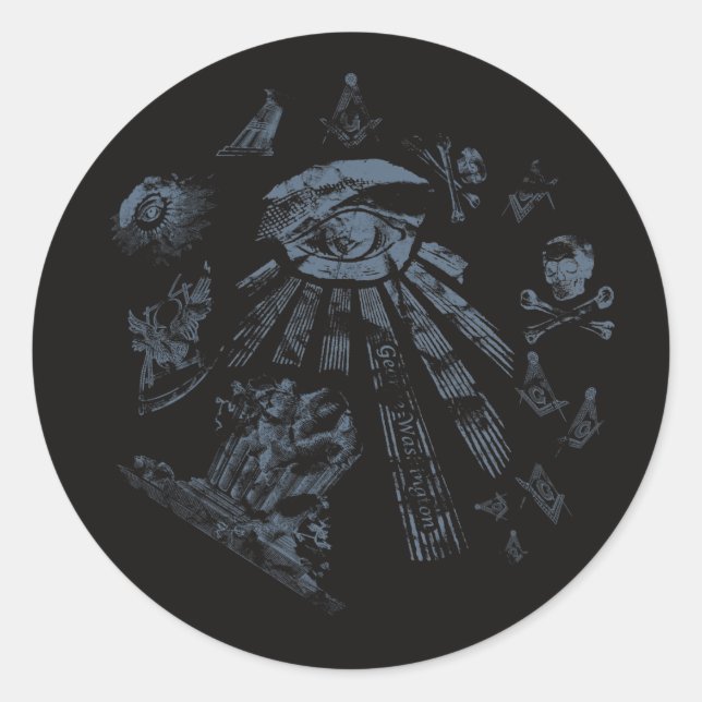 Adesivo Sticker Black Masonic Fantasy Blue (Frente)