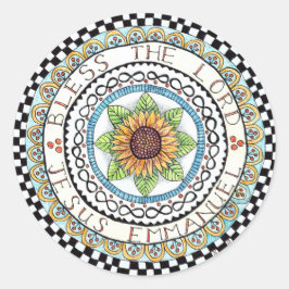 Adesivo Sticker Bless o Lord Round