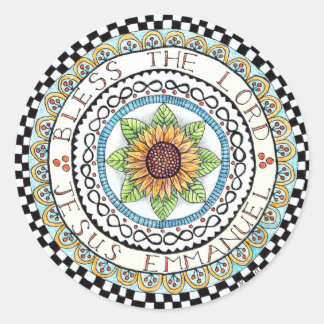 Adesivo Sticker Bless o Lord Round