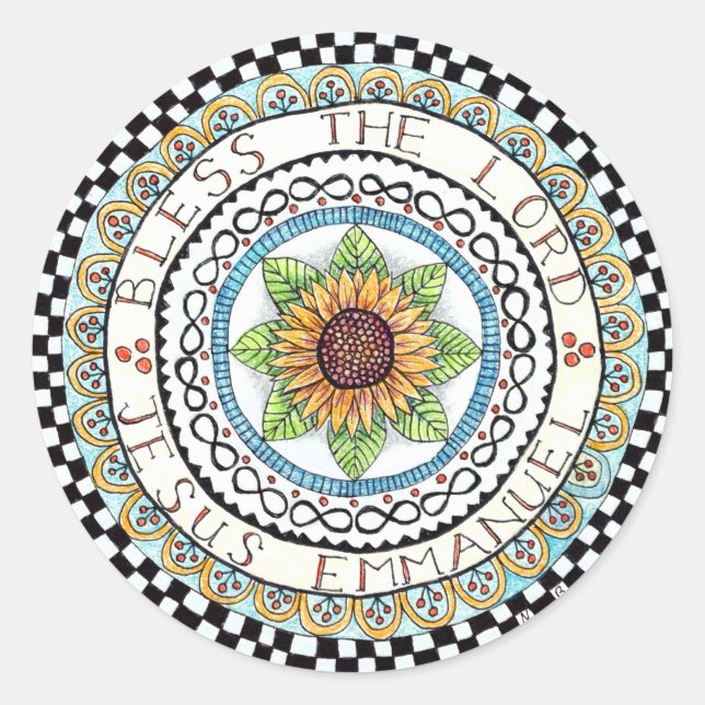 Adesivo Sticker Bless o Lord Round (Frente)