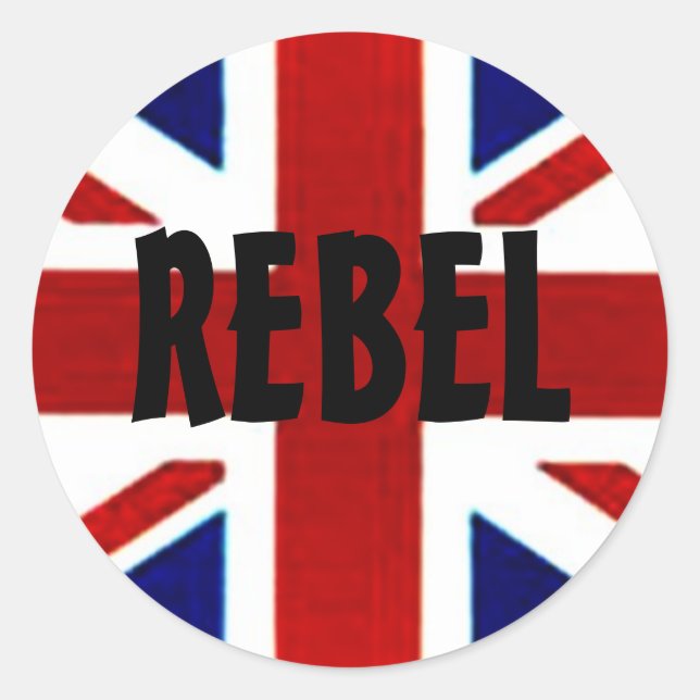 Adesivo Sticker britânico/Union Jack REBEL (Frente)