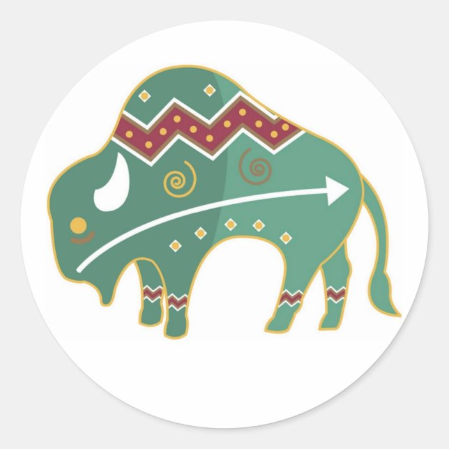 Adesivo Sticker Buffalo Design Nativo Americano (Frente)