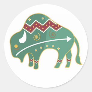 Adesivo Sticker Buffalo Design Nativo Americano
