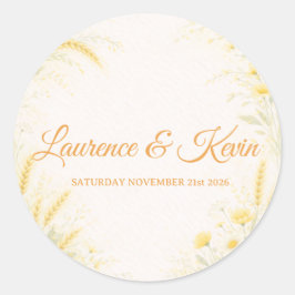 Adesivo Sticker carré Elegant Botanical Wedding