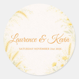 Adesivo Sticker carré Elegant Botanical Wedding