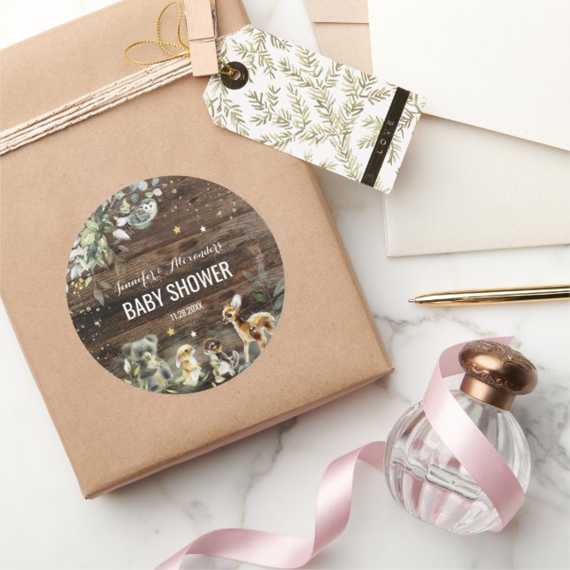 Adesivo Sticker Chá de fraldas Woodland (Presentear)