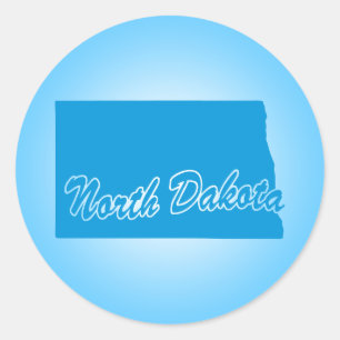 Adesivo Sticker Clássico Round de Dakota do Norte