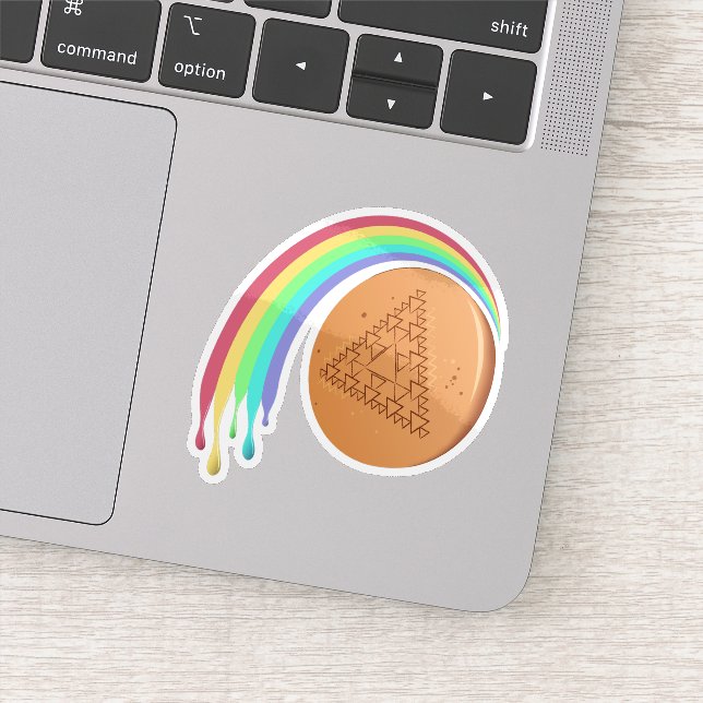 Adesivo Sticker Dalgona Múltiplo Triângulo Derreter Arco-Í (Detalhe)