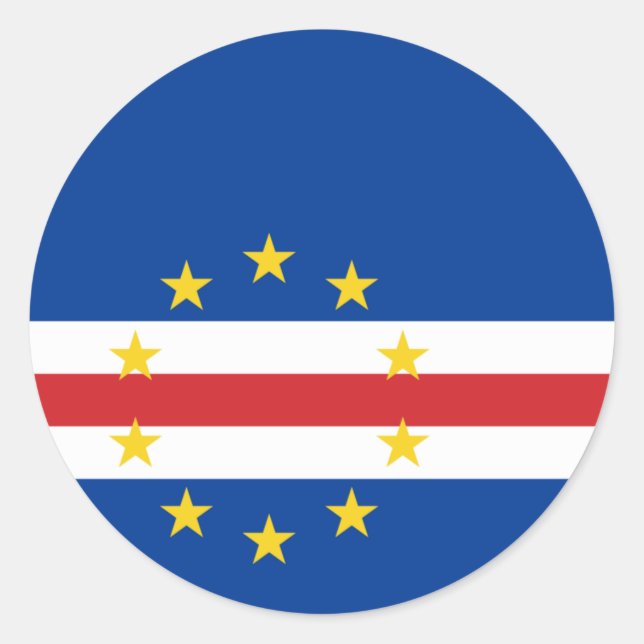 Adesivo Sticker de bandeira de Cabo Verde (Frente)