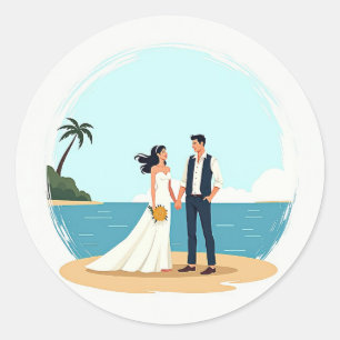 Adesivo Sticker de Casamento de Praia
