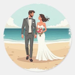 Adesivo Sticker de Casamento de Praia