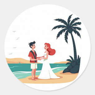 Adesivo Sticker de Casamento de Praia