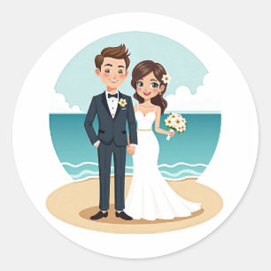 Adesivo Sticker de Casamento de Praia