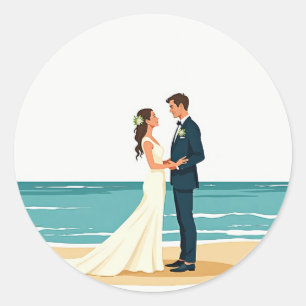 Adesivo Sticker de Casamento de Praia