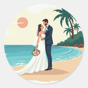 Adesivo Sticker de Casamento de Praia