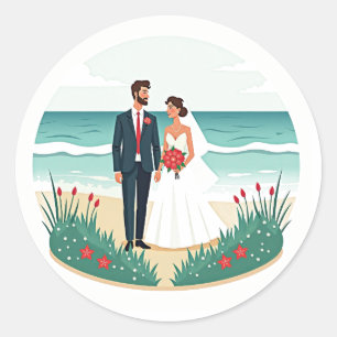 Adesivo Sticker de Casamento de Praia