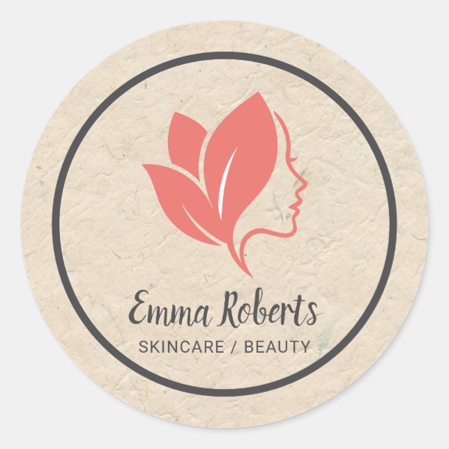 Adesivo Sticker de Logo de Cuidados com a Pele / Beleza Ne (Frente)