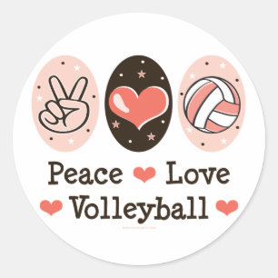 Adesivo Sticker de Voleibol do Peace Love