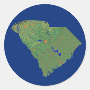 Adesivo Sticker do Mapa da Carolina do Sul