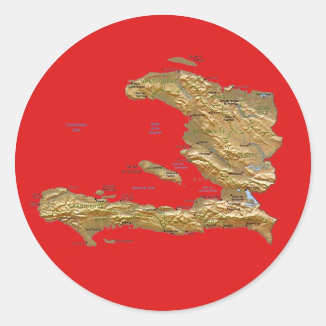 Adesivo Sticker do Mapa do Haiti (Frente)