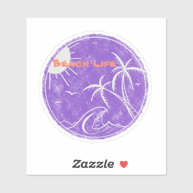 Adesivo Sticker do Vinyl Cut Beach Life (Folha)