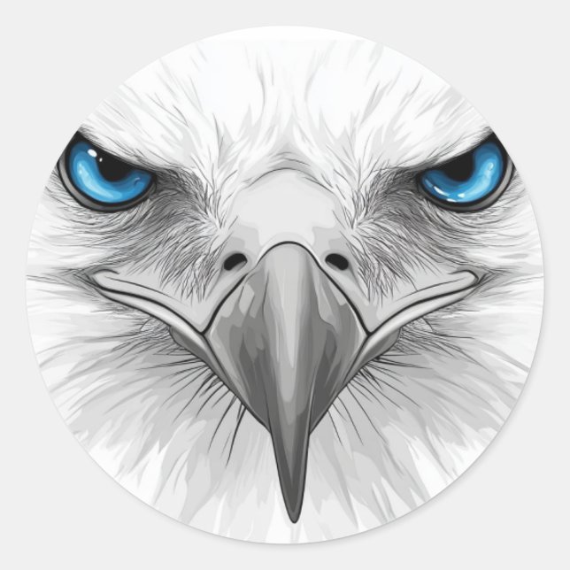 Adesivo Sticker. Eyes and beak. A stern and serious look. (Frente)