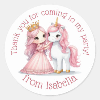 Adesivo Sticker Floral Watercolor Princesa e Unicorn