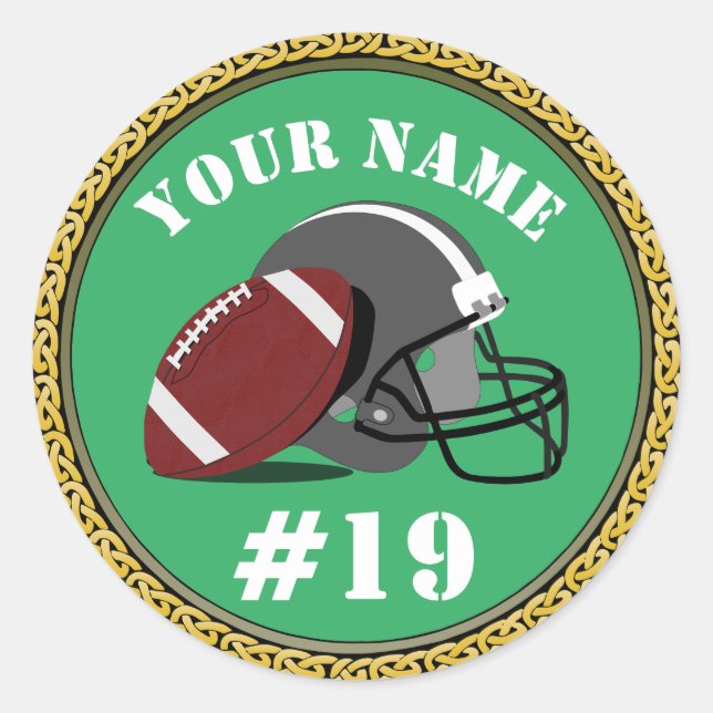 Adesivo Sticker Football - Adicionar Nome e Número (Frente)