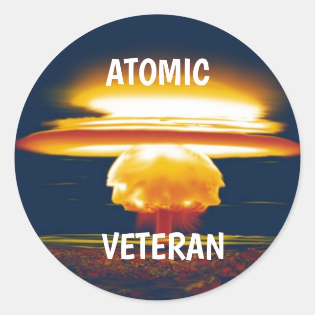 Adesivo Sticker for Atomic Veteran with Mushroom Cloud (Frente)
