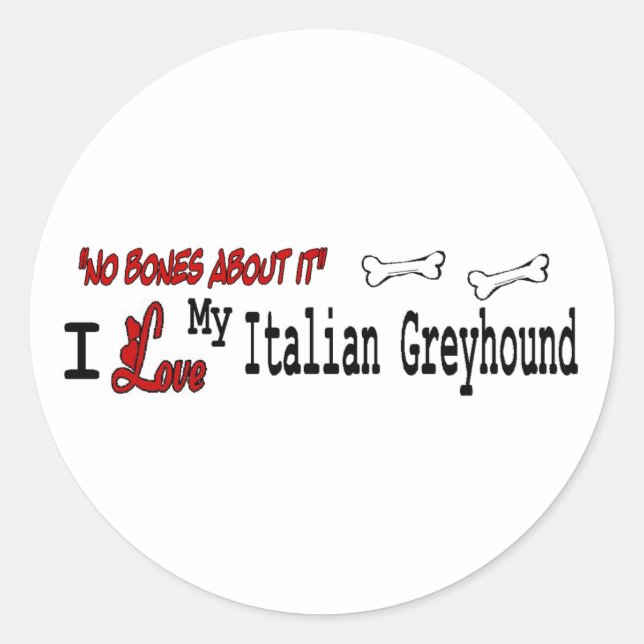 Adesivo Sticker Italiano Greyhound (I Love) (Frente)