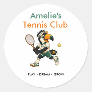 Adesivo Sticker Kids Clube de Tênis Retro Tucano Aniversár