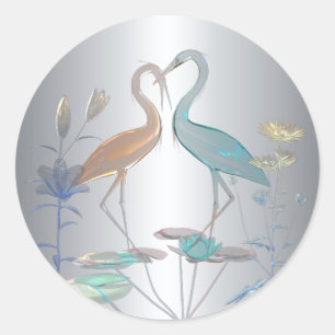 Adesivo Sticker Love Birds Silver