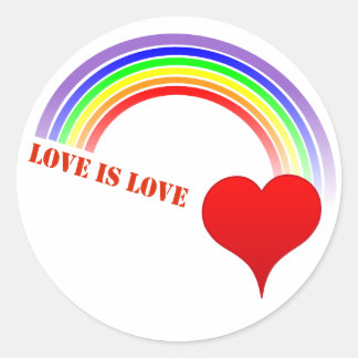 Adesivo Sticker LOVE IS LOVE Rainbow Heart design