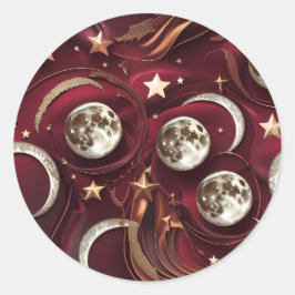 Adesivo Sticker – Luxury Garnet Red Celestial Moon