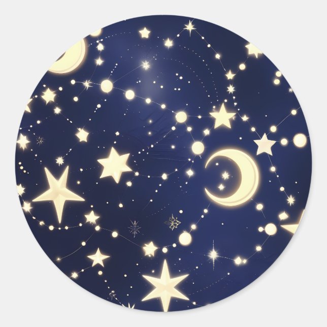 Adesivo Sticker – Luxury Velvet Navy Celestial Moon (Frente)