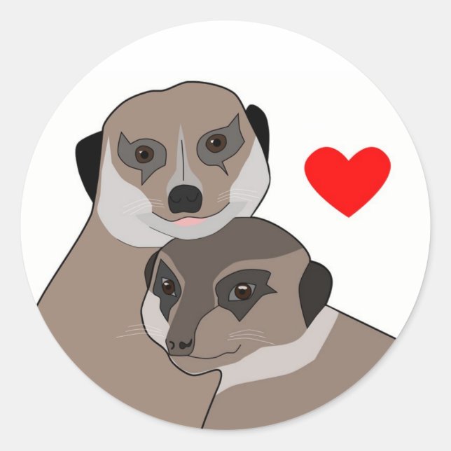 Adesivo Sticker "Meerkats in Love" (Frente)
