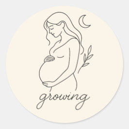 Adesivo Sticker Minimalista da Linha de Gravidez Serene