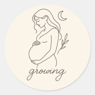 Adesivo Sticker Minimalista da Linha de Gravidez Serene