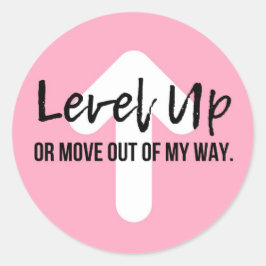 Adesivo Sticker Motivacional de Confiança Rosa Nível Super