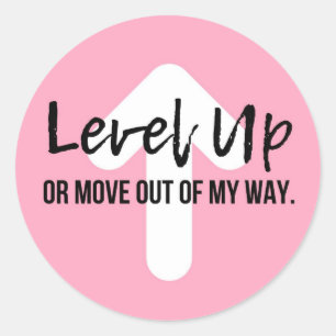 Adesivo Sticker Motivacional de Confiança Rosa Nível Super