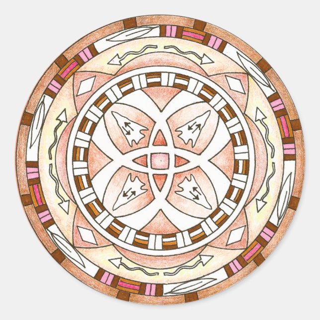 Adesivo Sticker Native American Southwestern mandala (Frente)