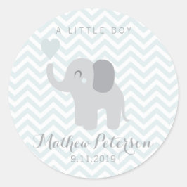Adesivo Sticker Newborn Anunciing Boy Elephant Chevron