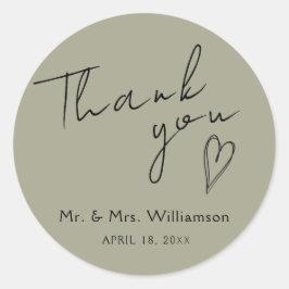 Adesivo Sticker Obrigado Casamento Moderno Minimalista