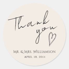 Adesivo Sticker Obrigado Casamento Moderno Minimalista