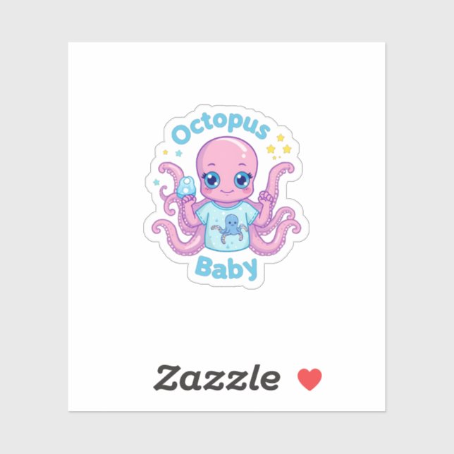 Adesivo Sticker  Octopus Baby  (Folha)